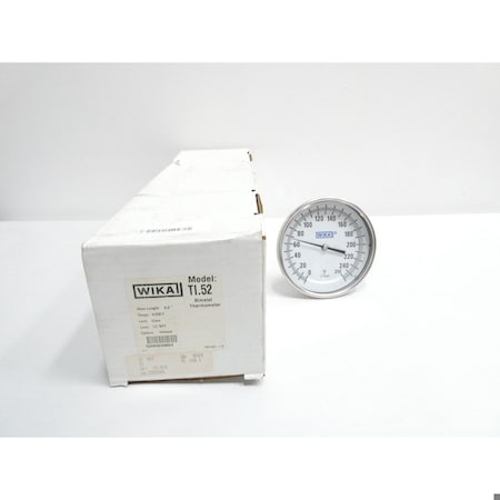 Wika 1/2IN 6IN 0-250F NPT BIMETAL THERMOMETER 52060D206G4